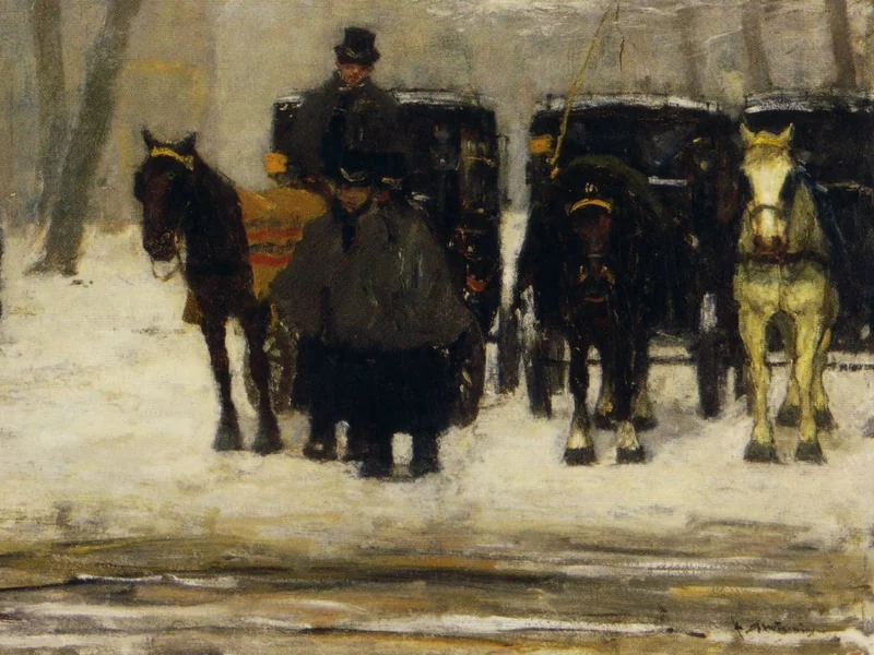 1864-Floris Arntzenius - Carrozze trainate da cavalli nella neve